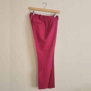 Theory Women's Wool Fuchsia Dress Pants